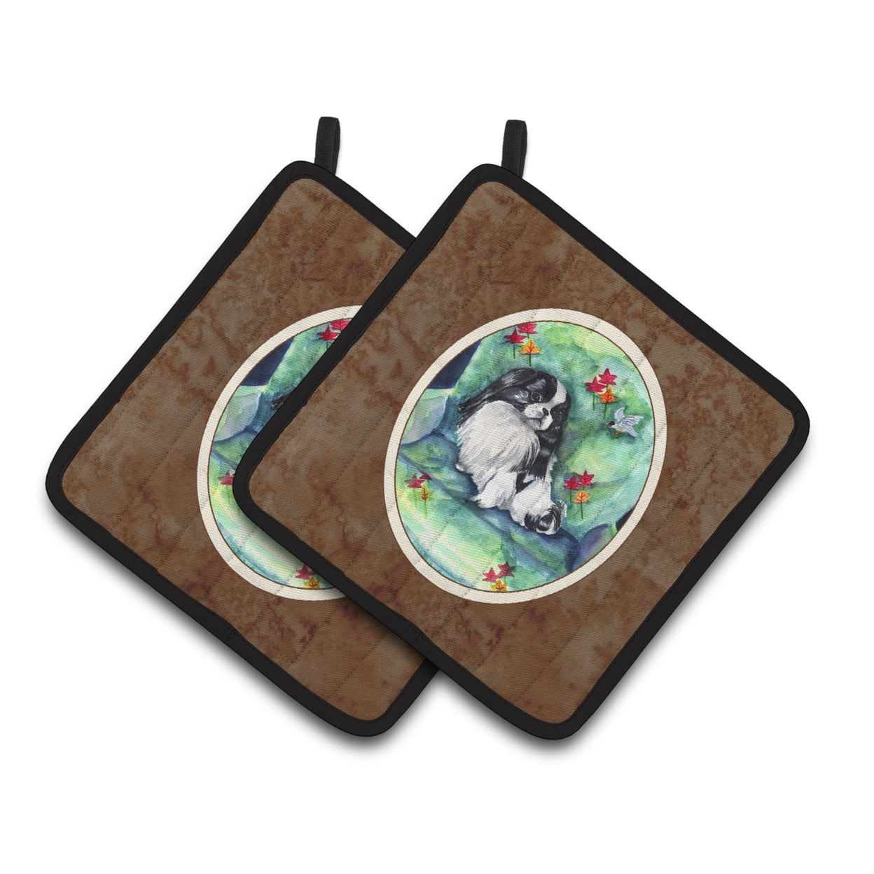 Picture of Carolines Treasures 7034PTHD Japanese Chin in Mommas Chair Pair of Pot Holders