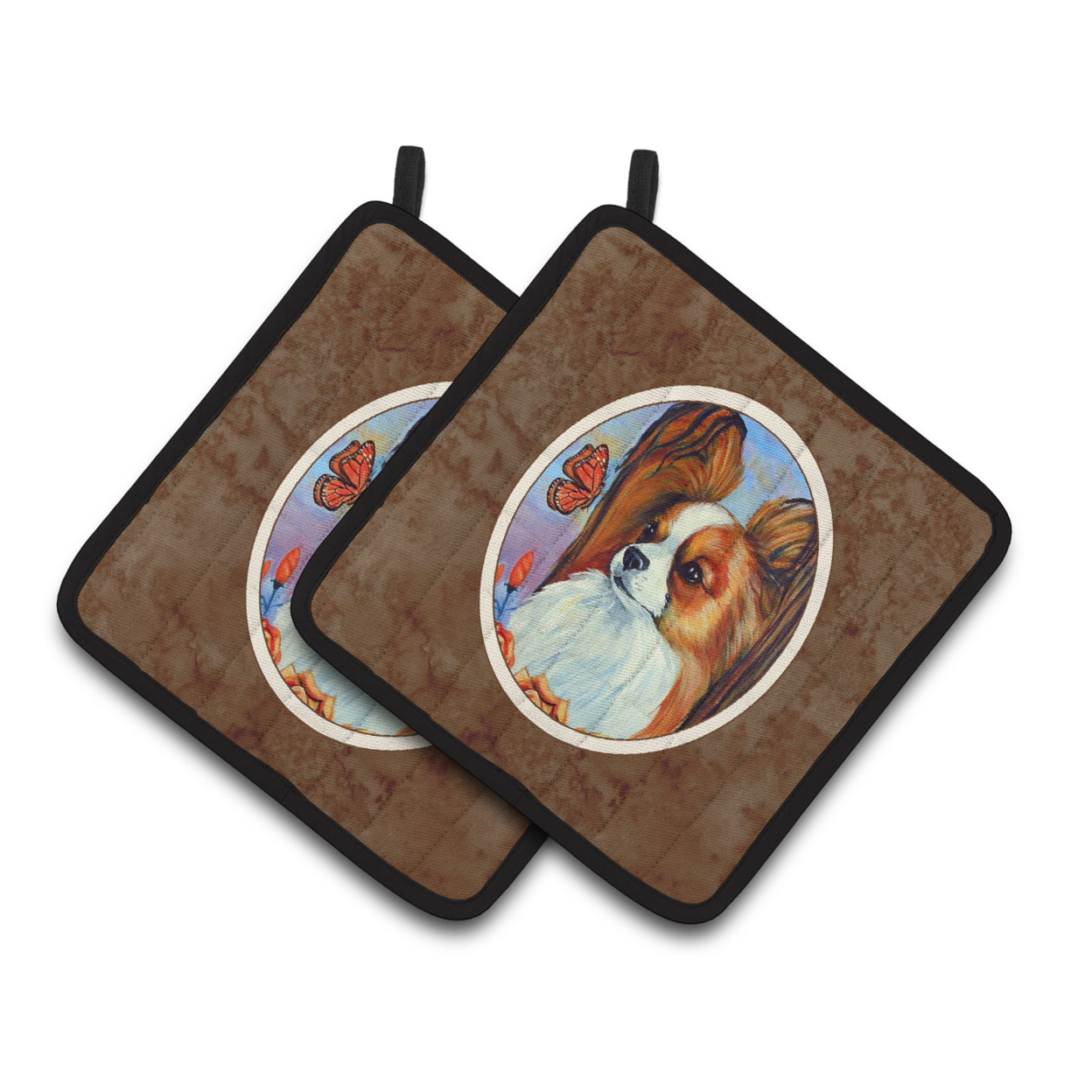 Picture of Carolines Treasures 7039PTHD Papillon Pair of Pot Holders