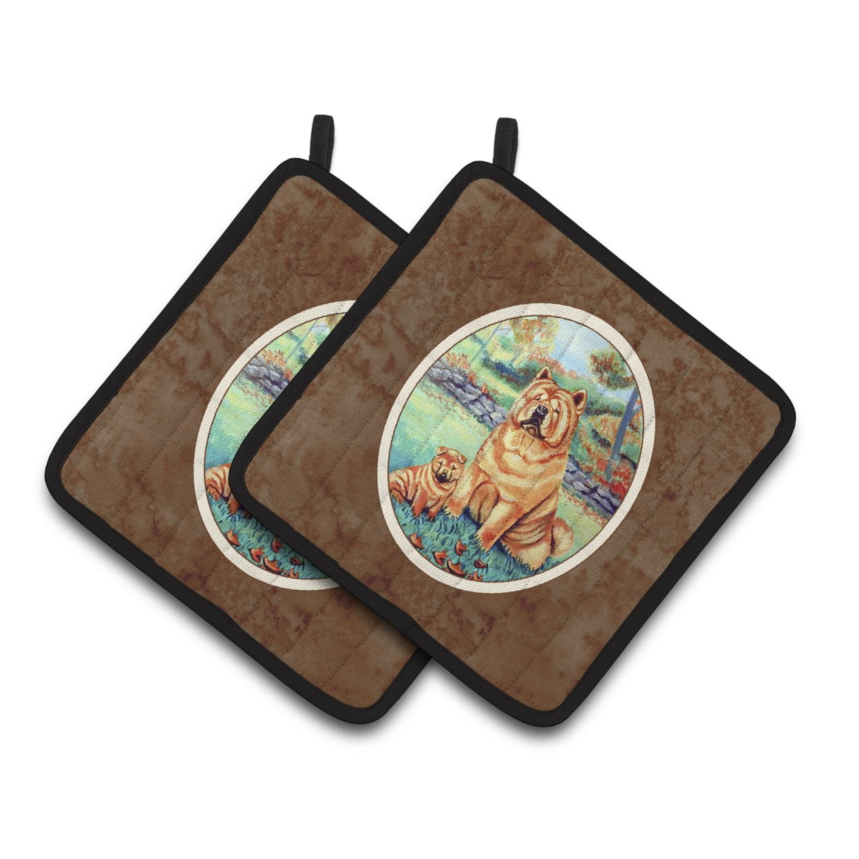 Picture of Carolines Treasures 7057PTHD Chow Chow Mommas Love Pair of Pot Holders