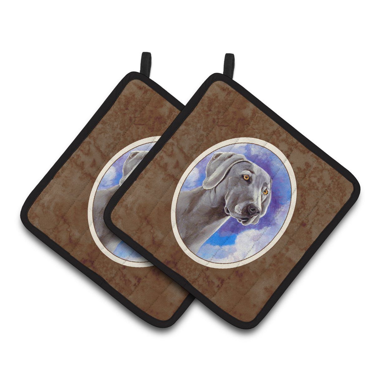 Picture of Carolines Treasures 7063PTHD Weimaraner Azure Skies Pair of Pot Holders