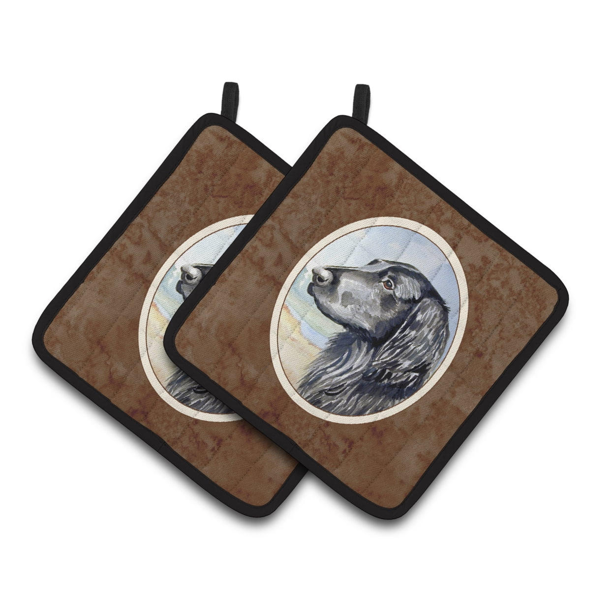 Picture of Carolines Treasures 7064PTHD Flat Coated Retriever Pair of Pot Holders