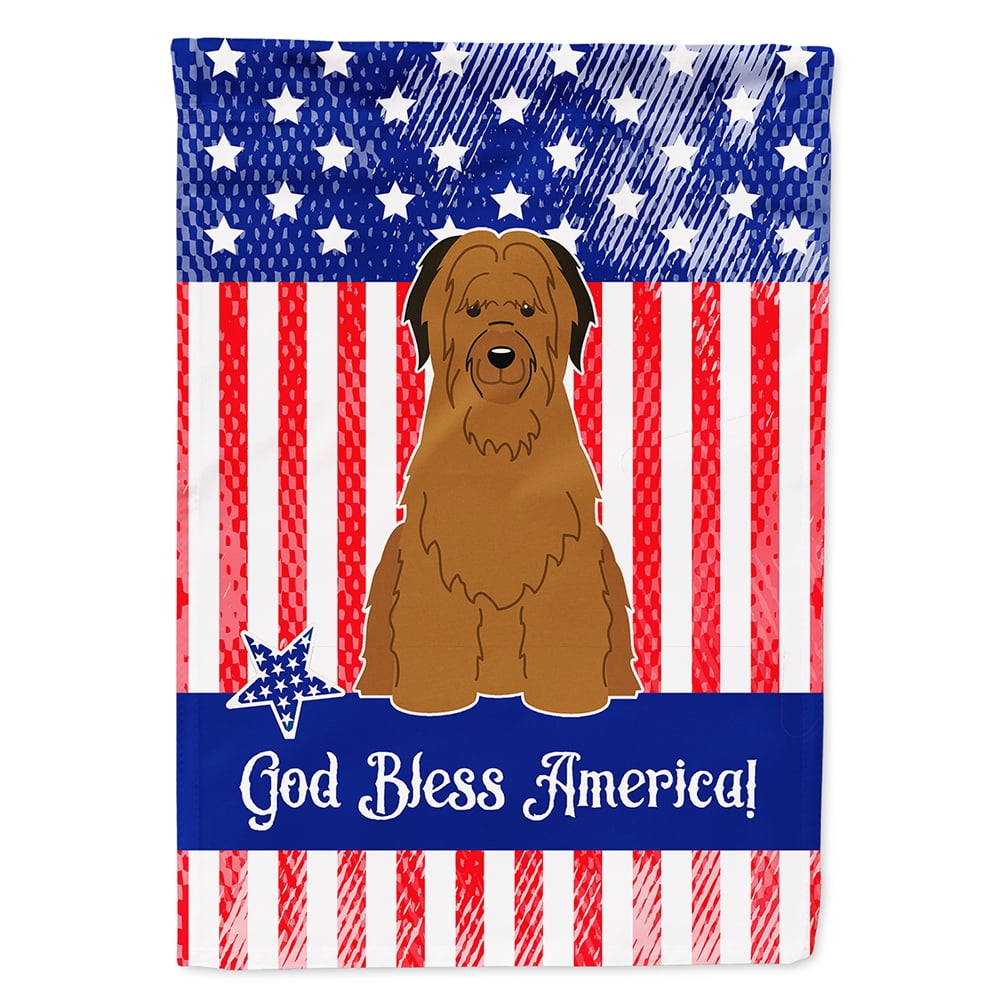 BB3077CHF Patriotic USA Briard Brown Flag Canvas House Size