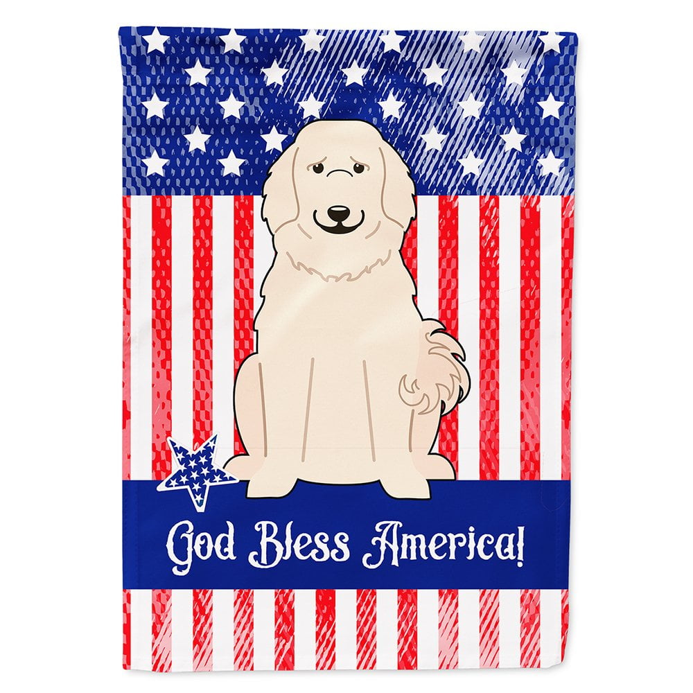 Patriotic USA Great Pyrenese Flag Canvas House Size