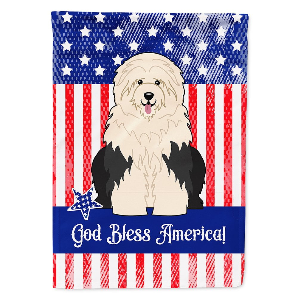 BB3091CHF Patriotic USA Old English Sheepdog Flag Canvas House Size