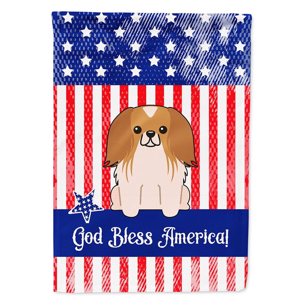 Patriotic USA Pekingnese Red White Flag Canvas House Size