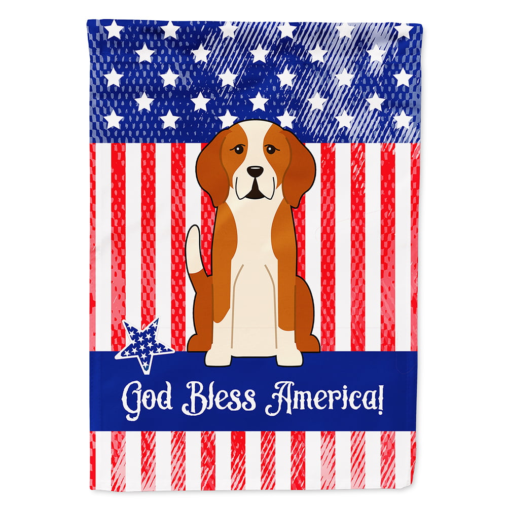 BB3105CHF Patriotic USA English Foxhound Flag Canvas House Size