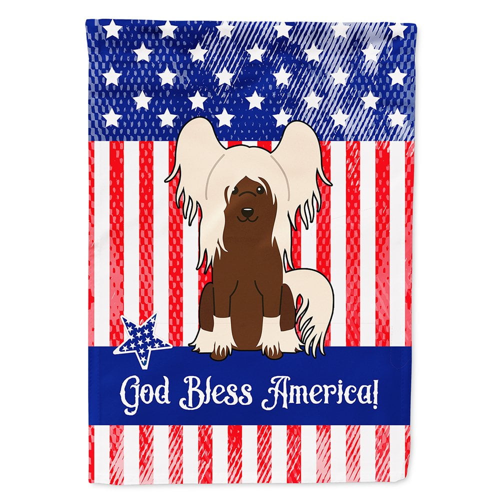BB3108CHF Patriotic USA Chinese Crested Cream Flag Canvas House Size