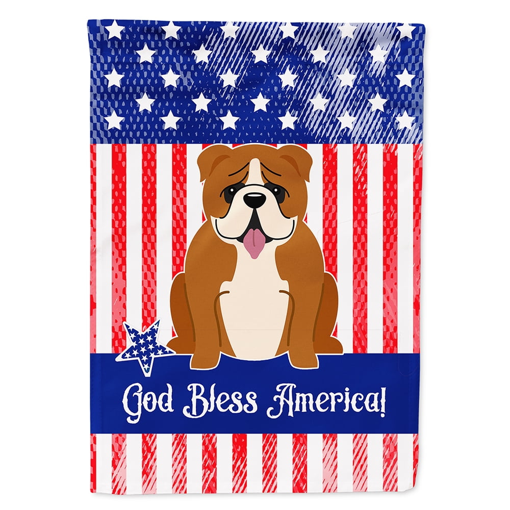 BB3115CHF Patriotic USA English Bulldog Red White Flag Canvas House Size