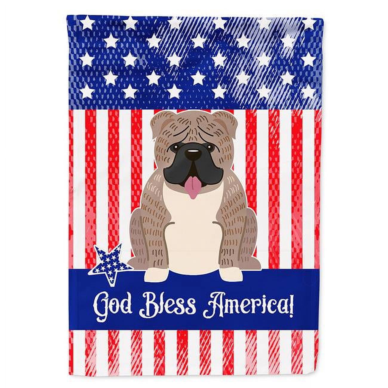 BB3121CHF Patriotic USA English Bulldog Grey Brindle Flag Canvas House Size
