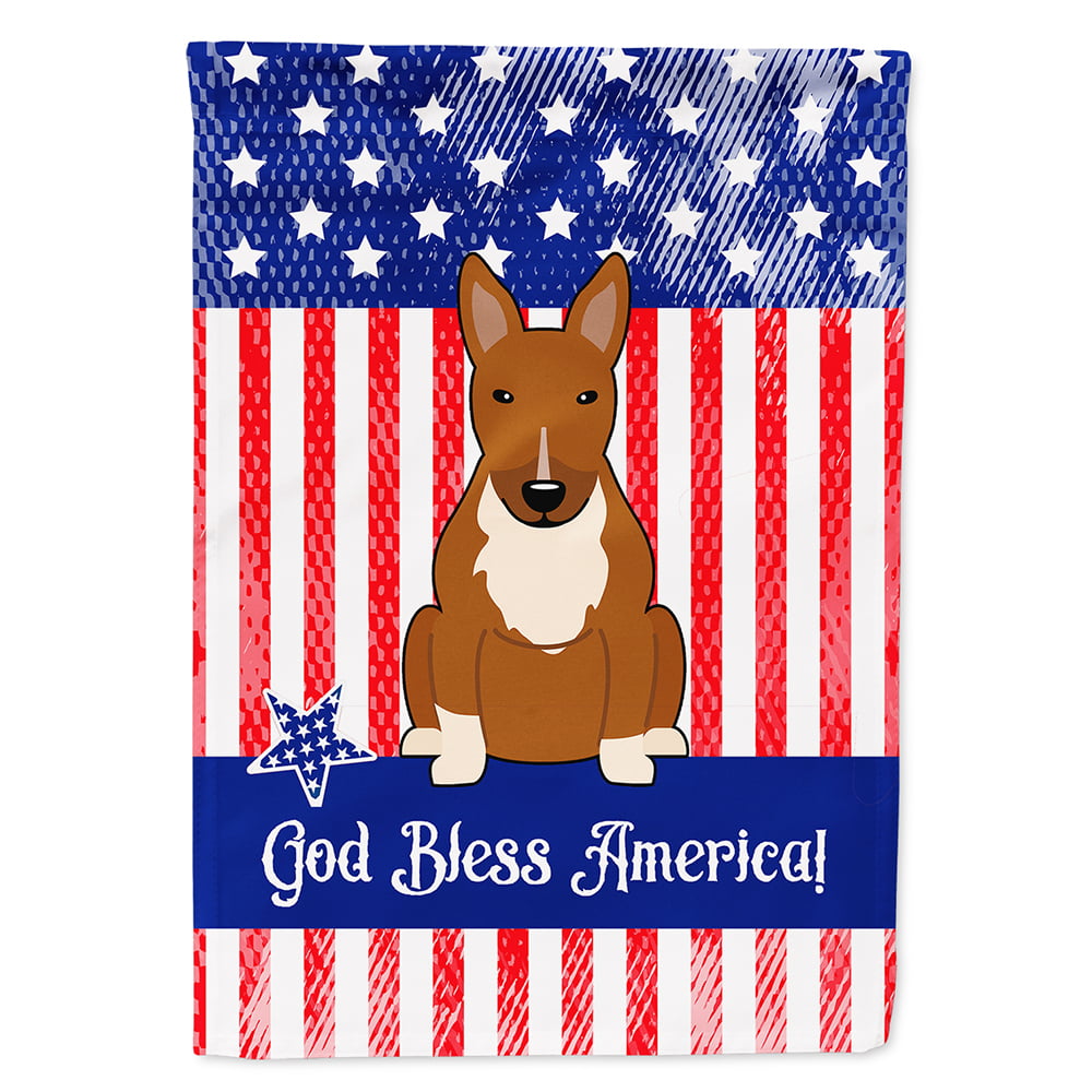 BB3129CHF Patriotic USA Bull Terrier Red Flag Canvas House Size
