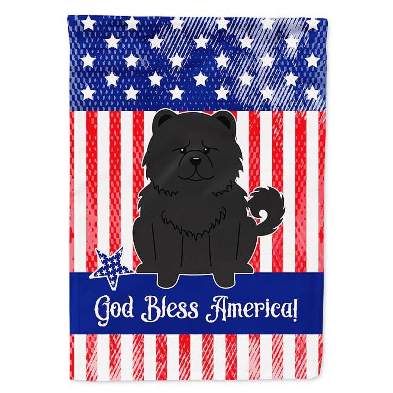 BB3138CHF Patriotic USA Chow Chow Black Flag Canvas House Size