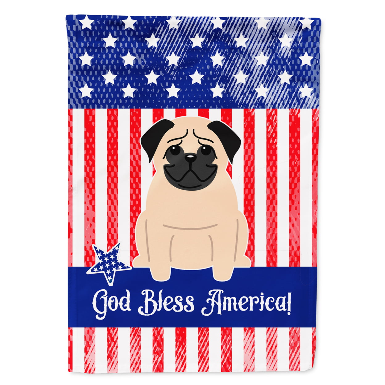 BB3003GF Patriotic USA Pug Fawn Garden Size Flag