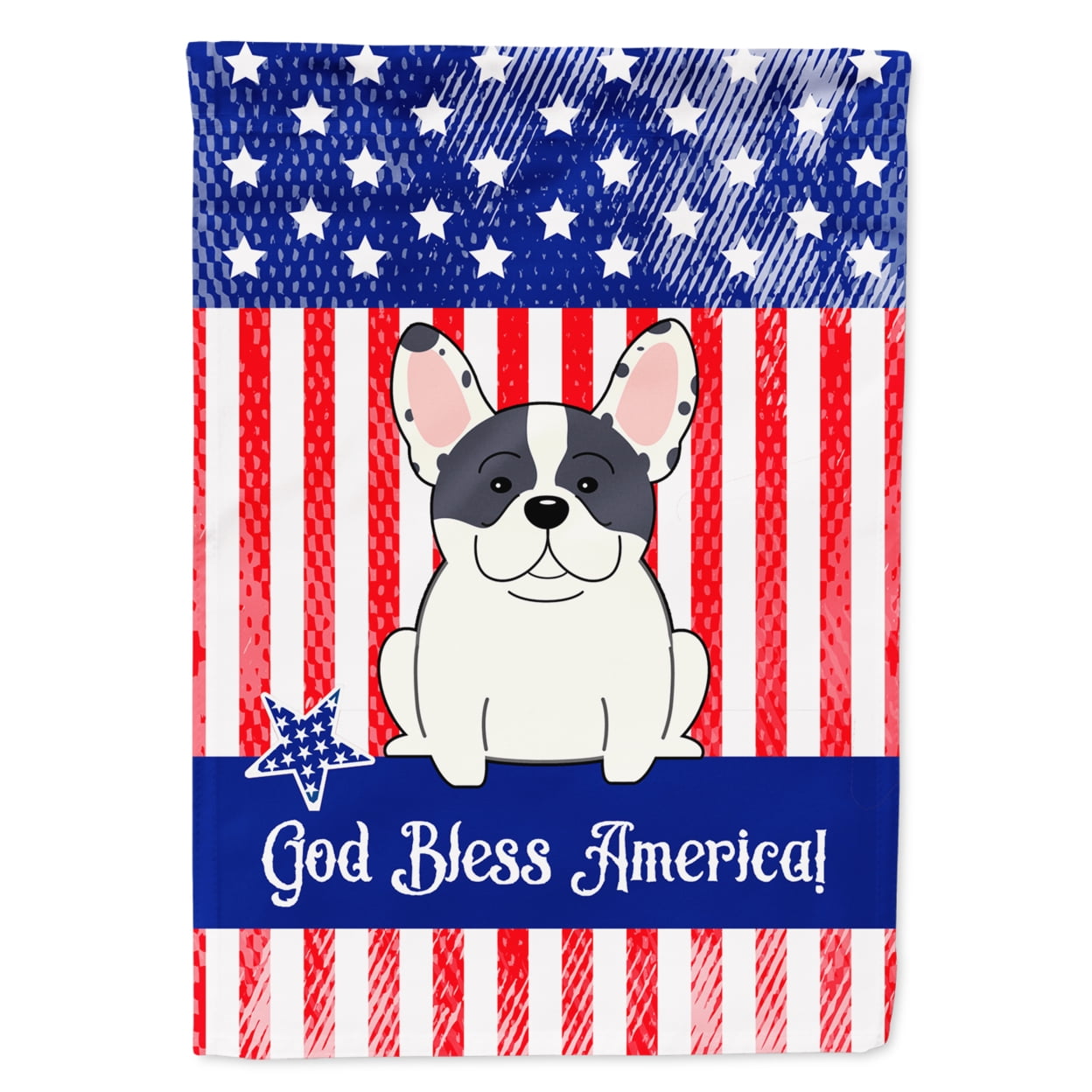 BB3006GF Patriotic USA French Bulldog Piebald Garden Size Flag