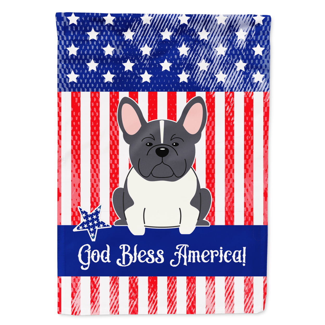 BB3007GF Patriotic USA French Bulldog Black White Garden Size Flag