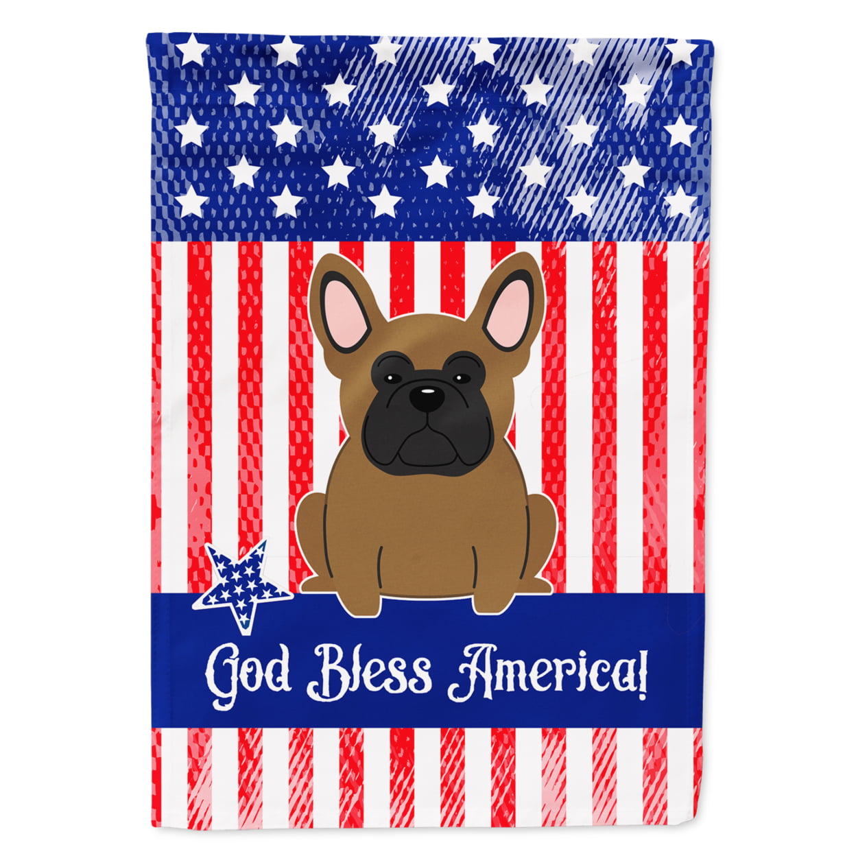 BB3008GF Patriotic USA French Bulldog Brown Garden Size Flag