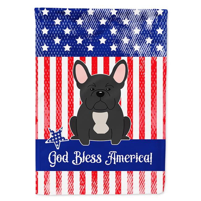 BB3009GF Patriotic USA French Bulldog Black Garden Size Flag