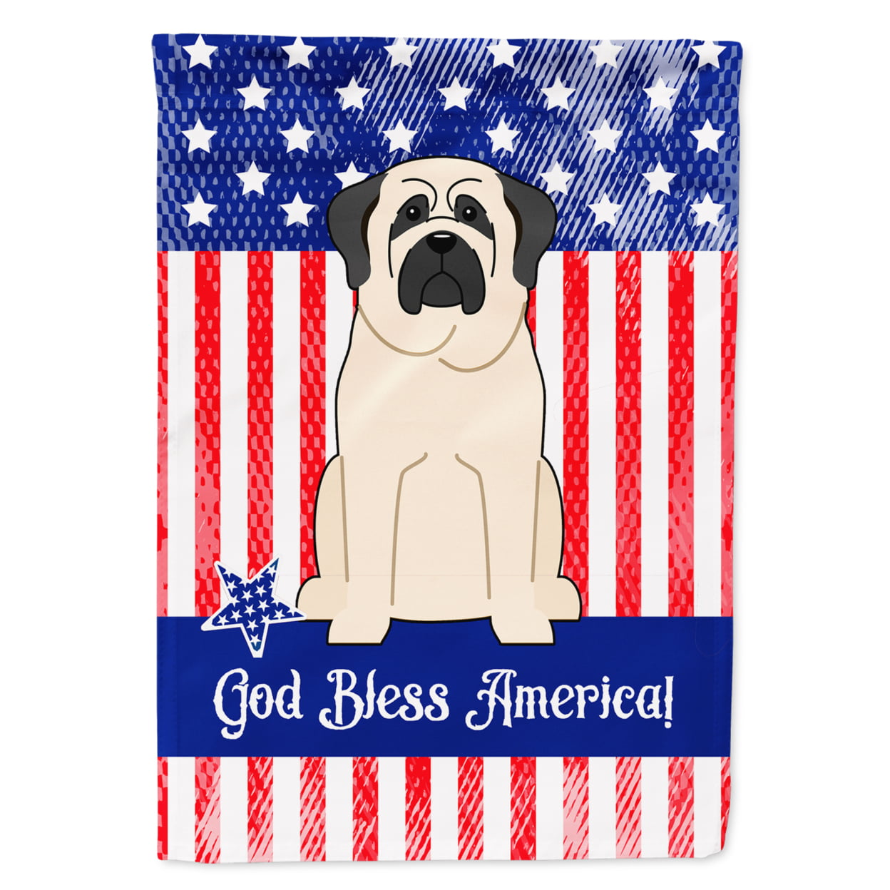 BB3012GF Patriotic USA Mastiff White Garden Size Flag
