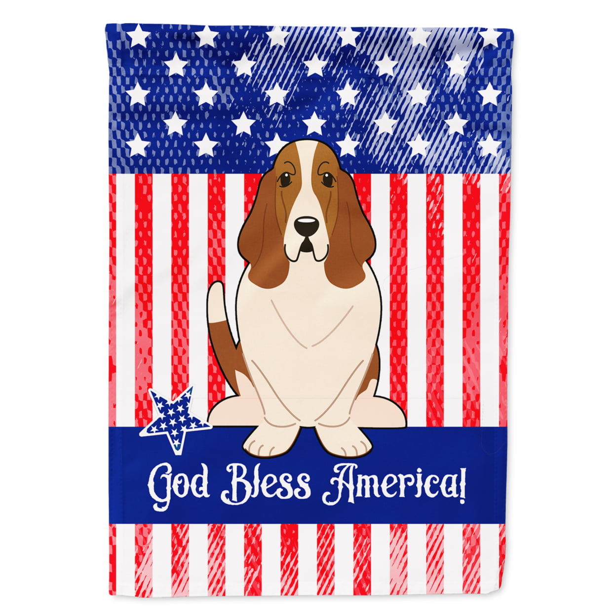 BB3016GF Patriotic USA Basset Hound Garden Size Flag