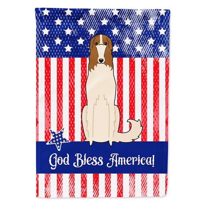 BB3018GF Patriotic USA Borzoi Garden Size Flag