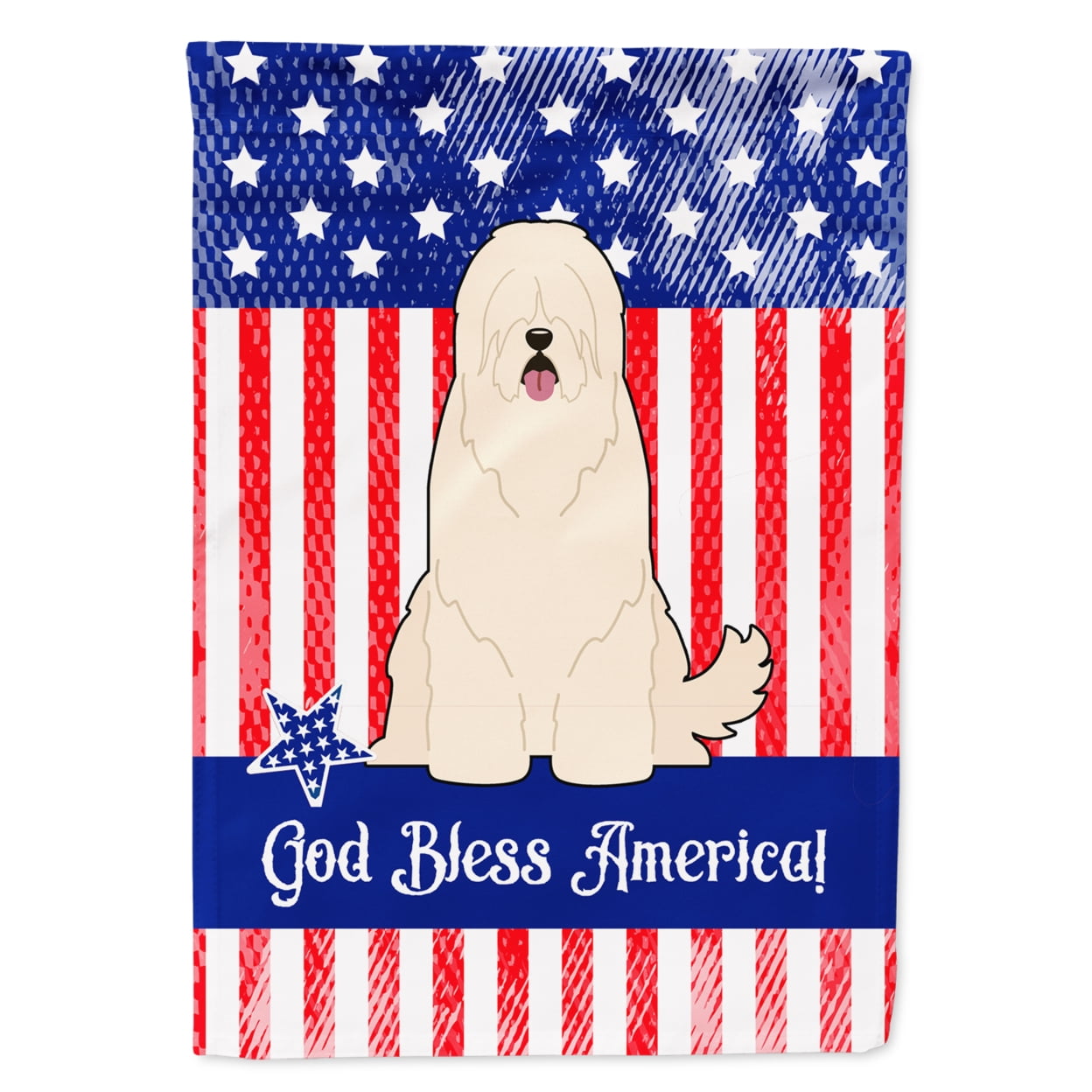 Patriotic USA South Russian Sheepdog Garden Size Flag