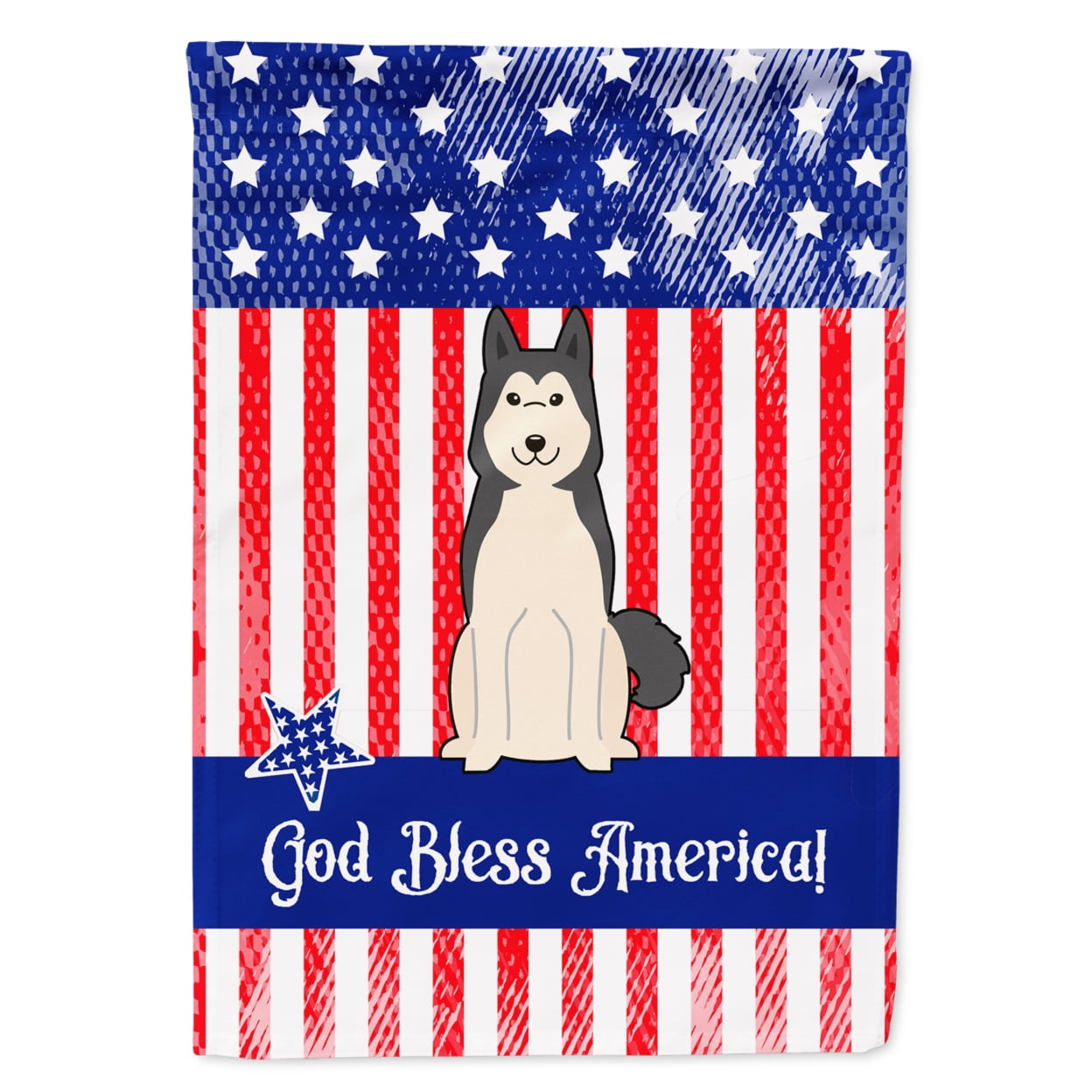 BB3020GF Patriotic USA West Siberian Laika Spitz Garden Size Flag