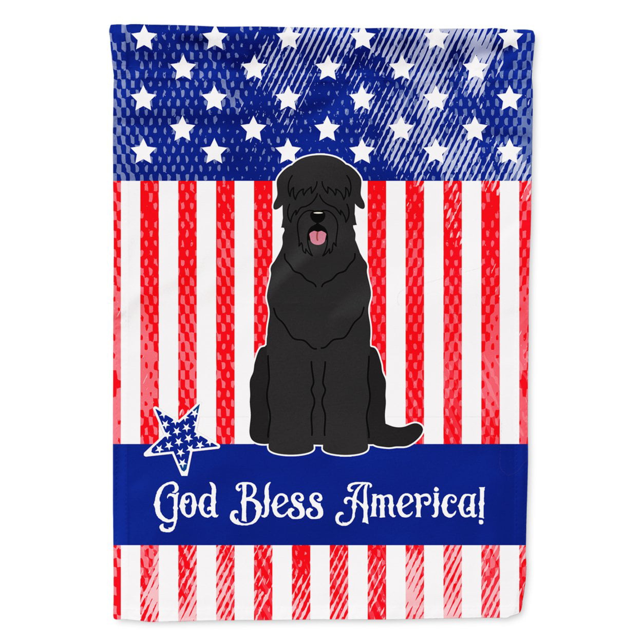 BB3021GF Patriotic USA Black Russian Terrier Garden Size Flag