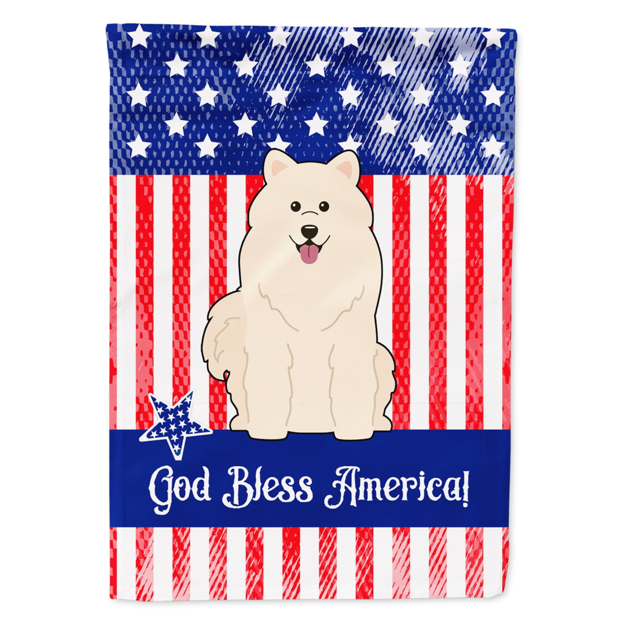 BB3025GF Patriotic USA Samoyed Garden Size Flag