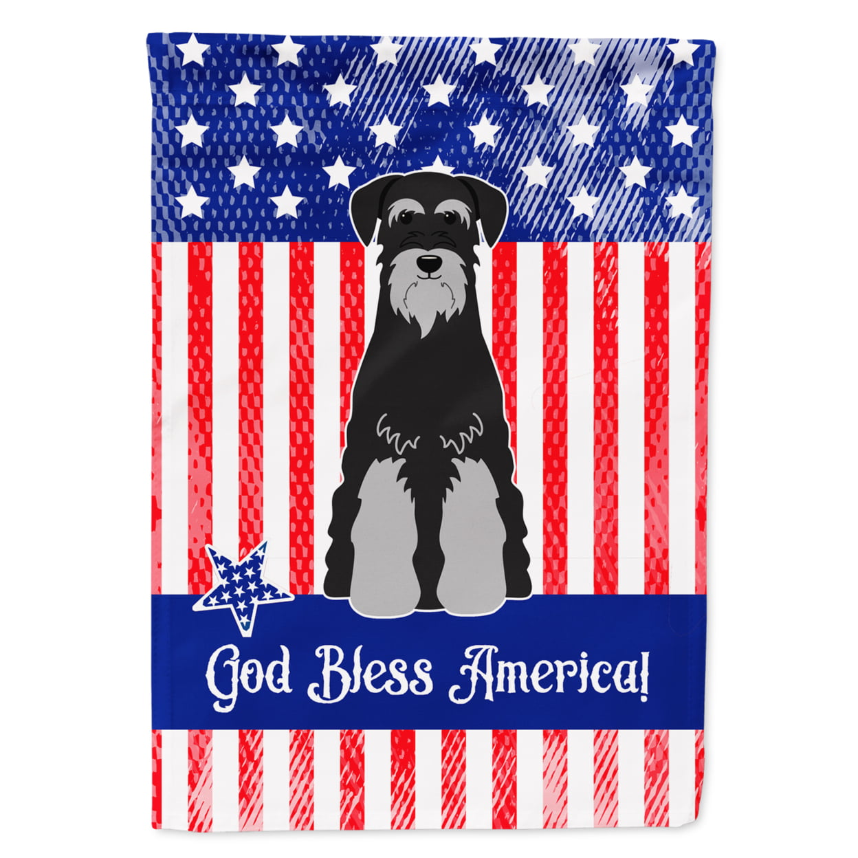 BB3029GF Patriotic USA Standard Schnauzer Black Grey Garden Size Flag
