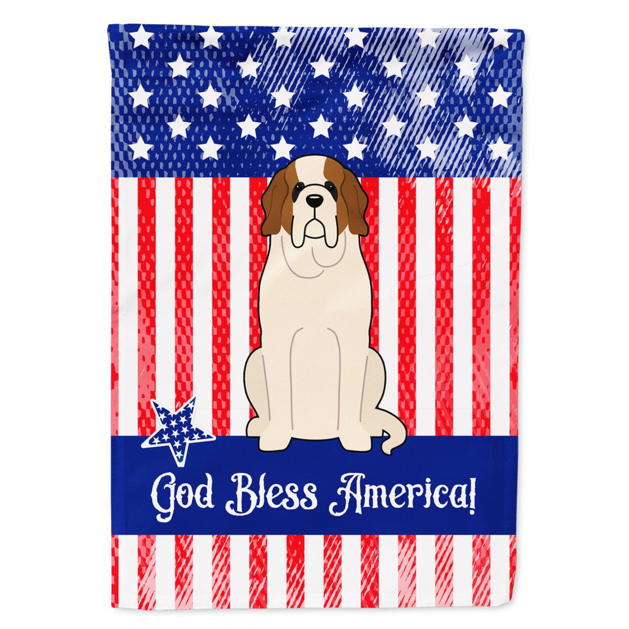 Patriotic USA Saint Bernard Garden Size Flag
