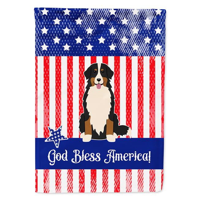 BB3031GF Patriotic USA Bernese Mountain Dog Garden Size Flag