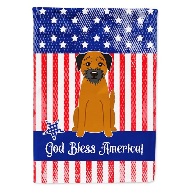 BB3034GF Patriotic USA Border Terrier Garden Size Flag