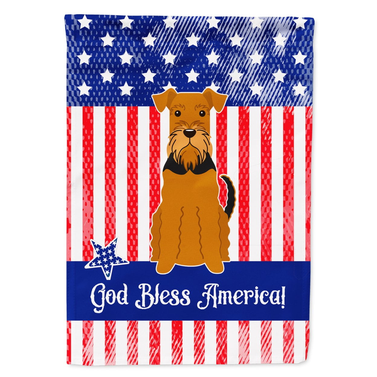 BB3036GF Patriotic USA Airedale Garden Size Flag