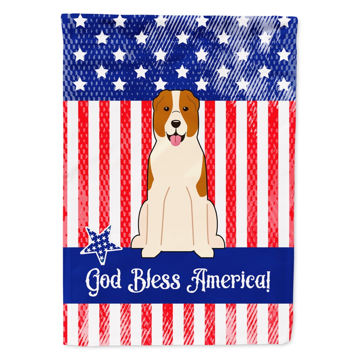 BB3044GF Patriotic USA Central Asian Shepherd Dog Garden Size Flag