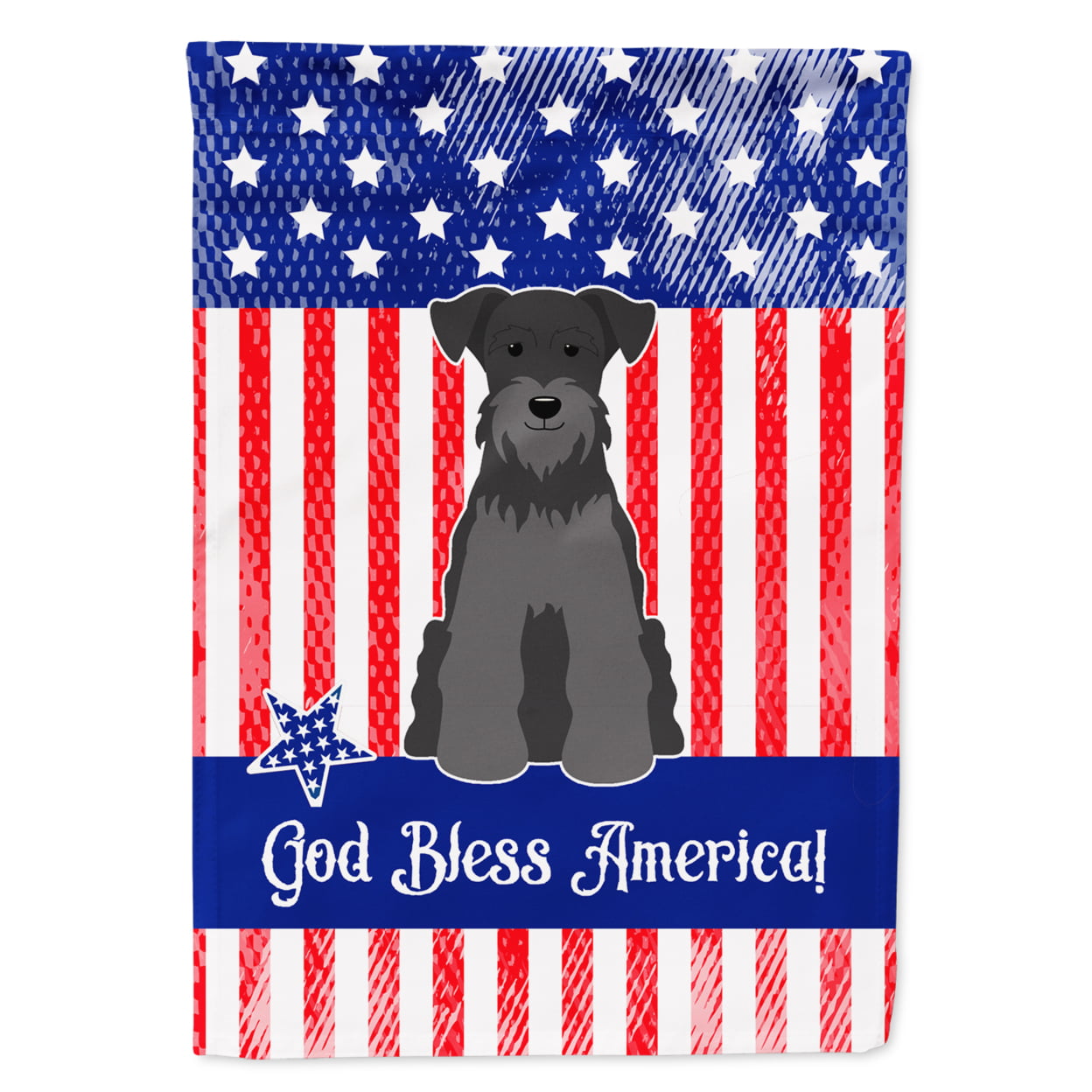 BB3046GF Patriotic USA Miniature Schanuzer Black Garden Size Flag