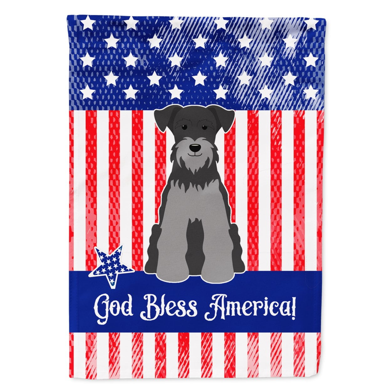 BB3047GF Patriotic USA Miniature Schanuzer Black Silver Garden Size Flag