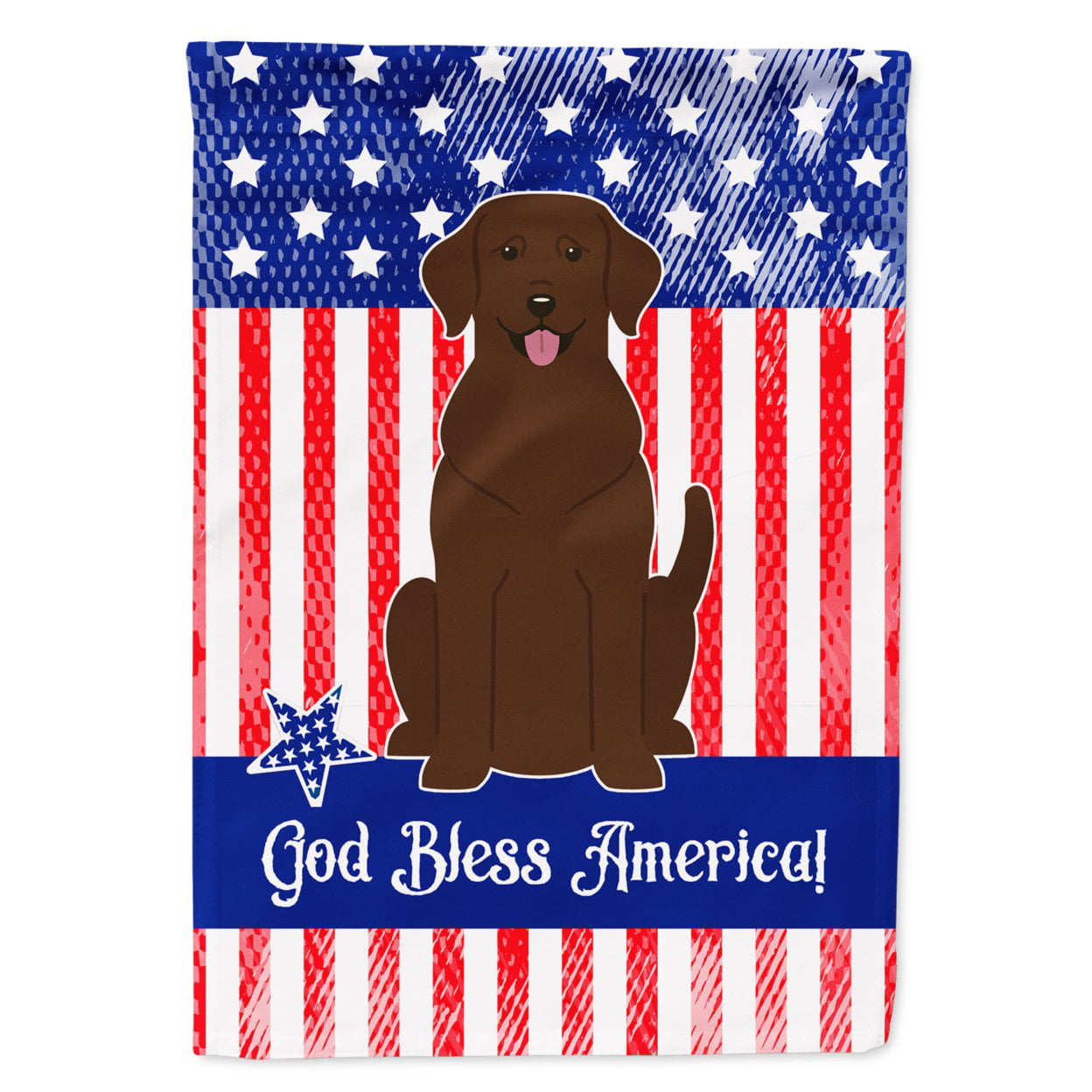 BB3051GF Patriotic USA Chocolate Labrador Garden Size Flag
