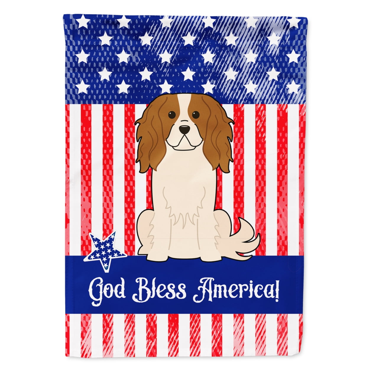 BB3053GF Patriotic USA Cavalier Spaniel Garden Size Flag