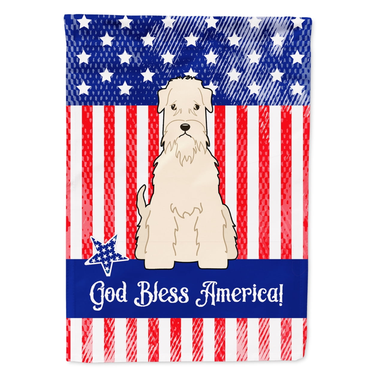 BB3056GF Patriotic USA Soft Coated Wheaten Terrier Garden Size Flag
