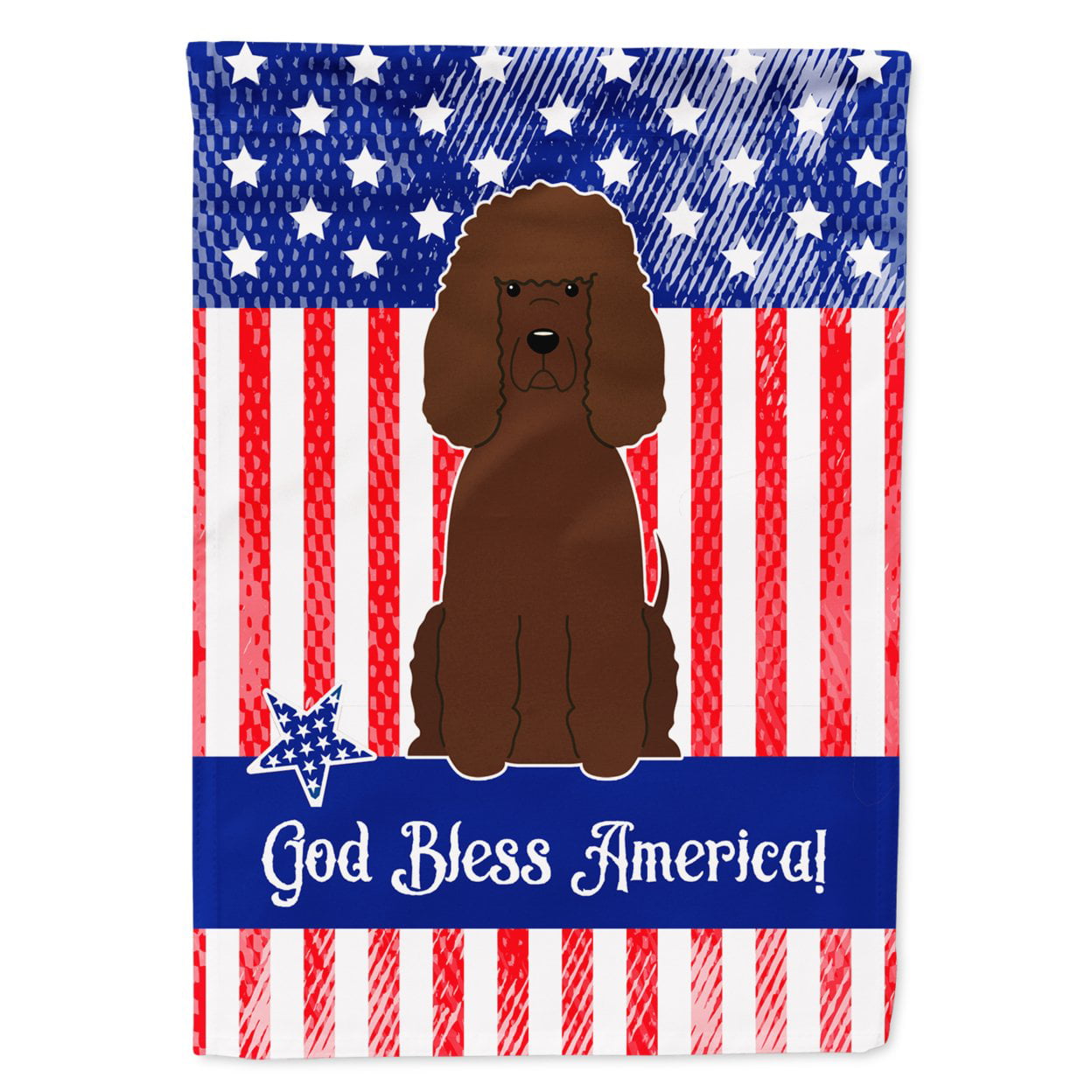 BB3058GF Patriotic USA Irish Water Spaniel Garden Size Flag