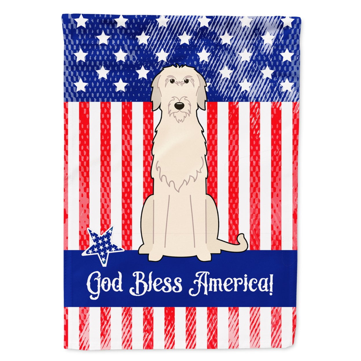 BB3060GF Patriotic USA Irish Wolfhound Garden Size Flag