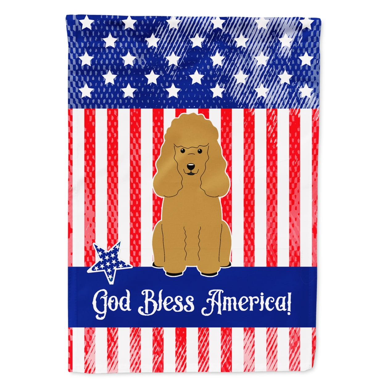 BB3064GF Patriotic USA Poodle Tan Garden Size Flag