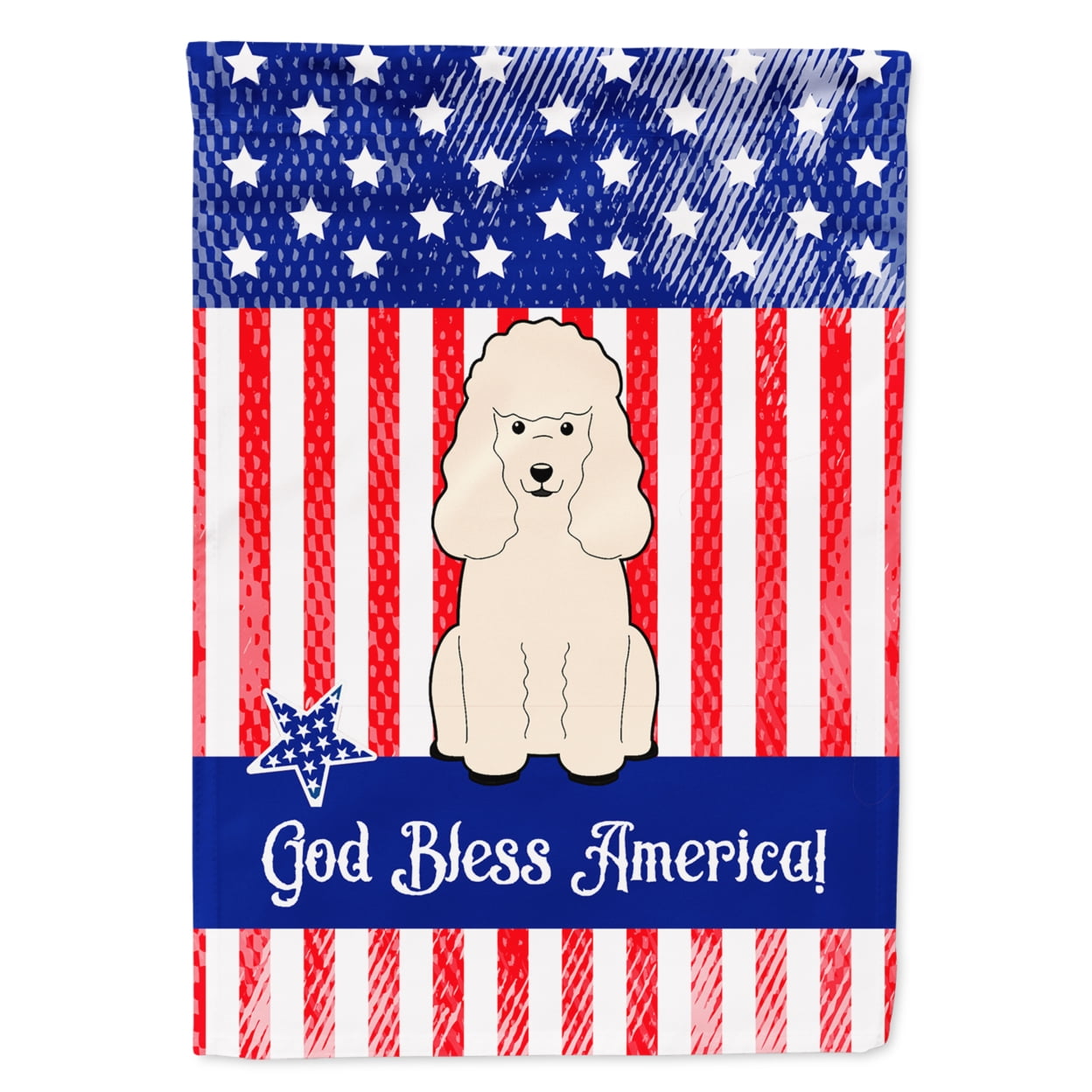 BB3065GF Patriotic USA Poodle White Garden Size Flag