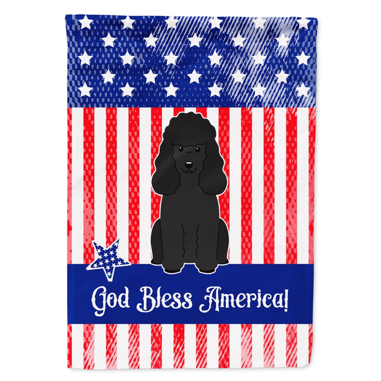 BB3066GF Patriotic USA Poodle Black Garden Size Flag
