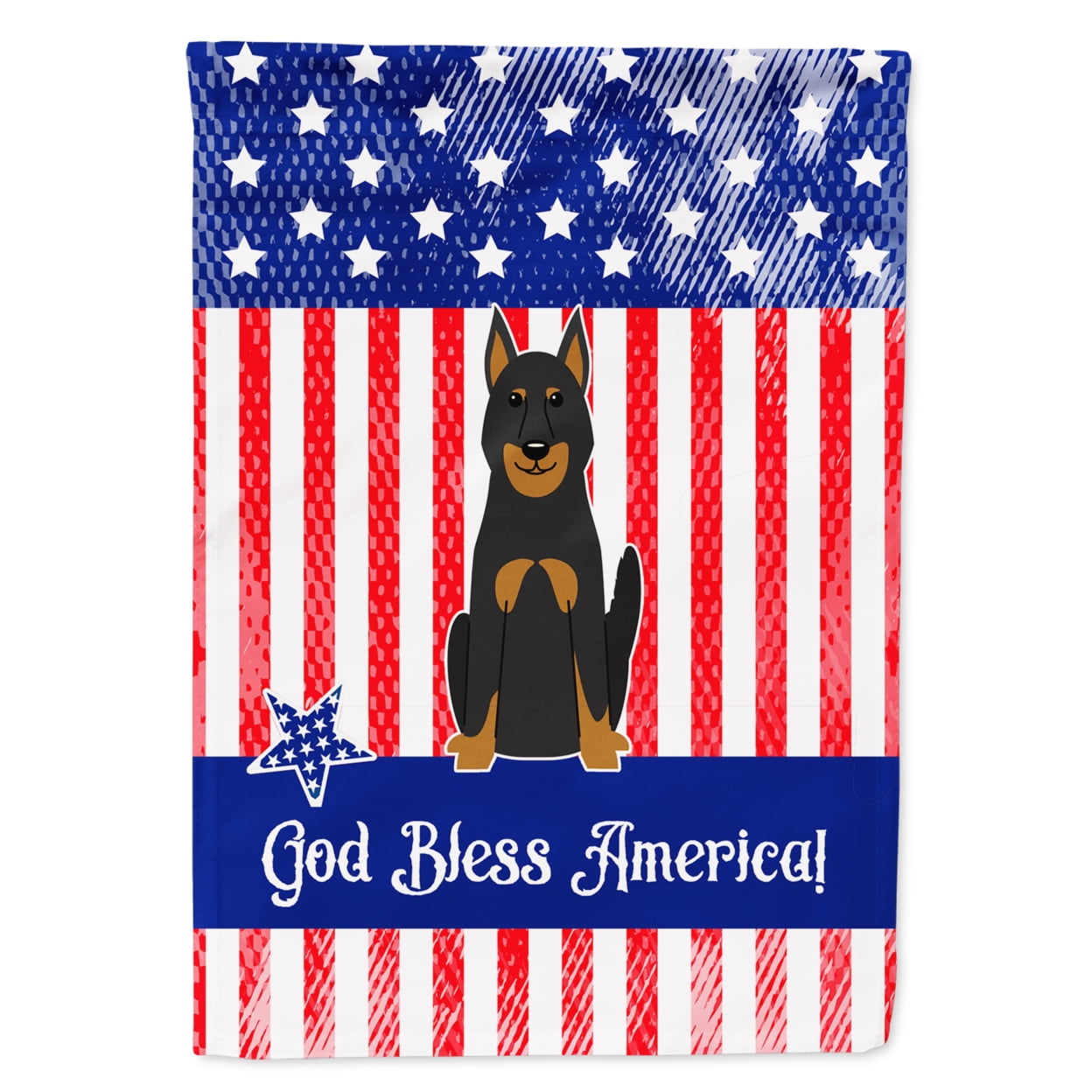 BB3075GF Patriotic USA Beauce Shepherd Dog Garden Size Flag