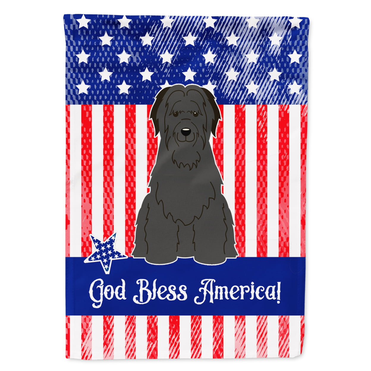 BB3076GF Patriotic USA Briard Black Garden Size Flag