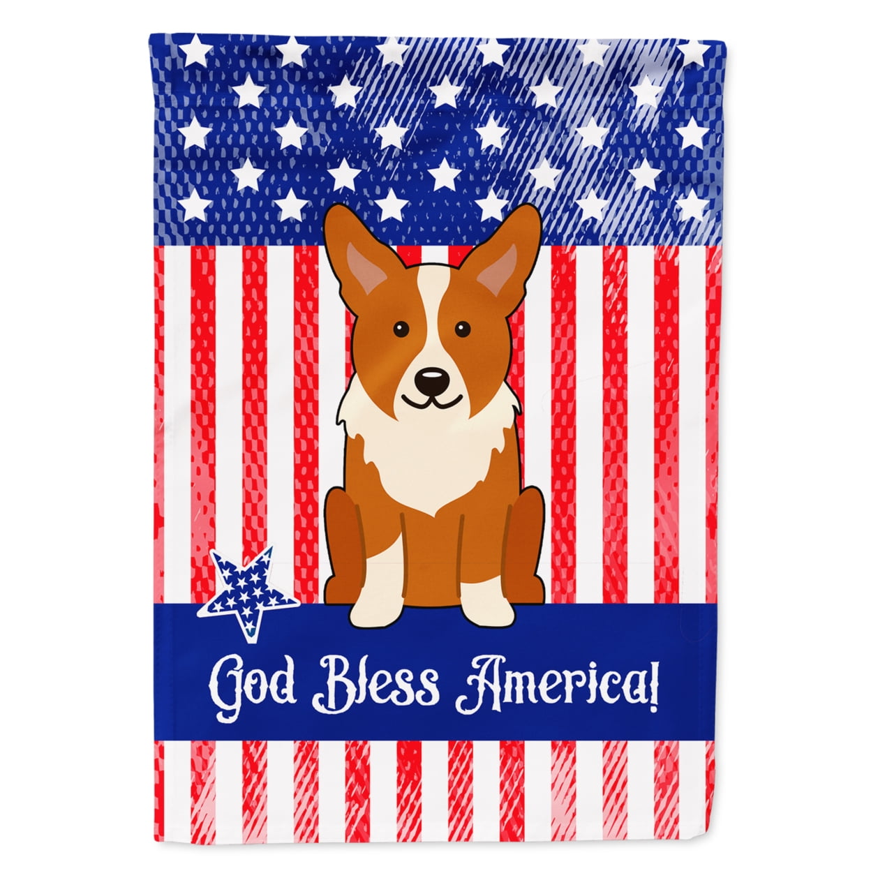 BB3095GF Patriotic USA Corgi Garden Size Flag