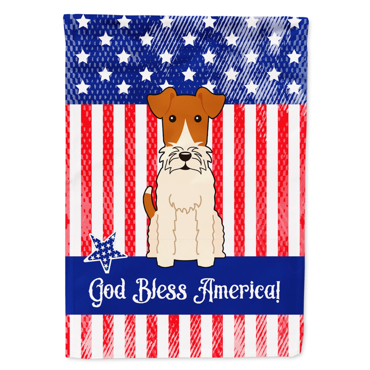 BB3096GF Patriotic USA Wire Fox Terrier Garden Size Flag