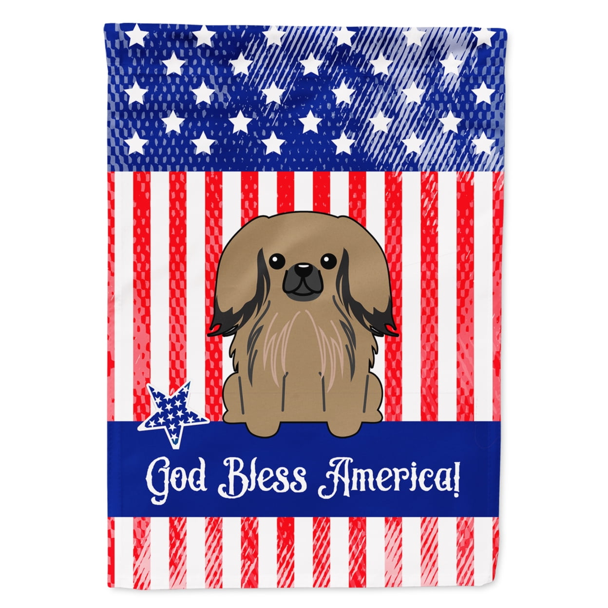 BB3097GF Patriotic USA Pekingnese Tan Garden Size Flag