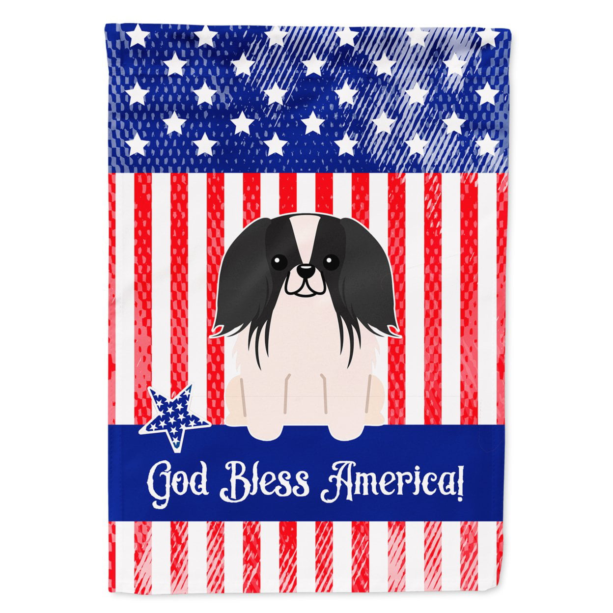 BB3100GF Patriotic USA Pekingnese Black White Garden Size Flag
