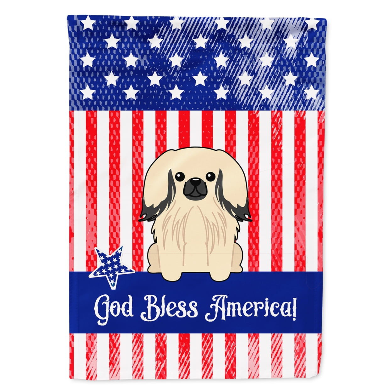 BB3101GF Patriotic USA Pekingnese Cream Garden Size Flag